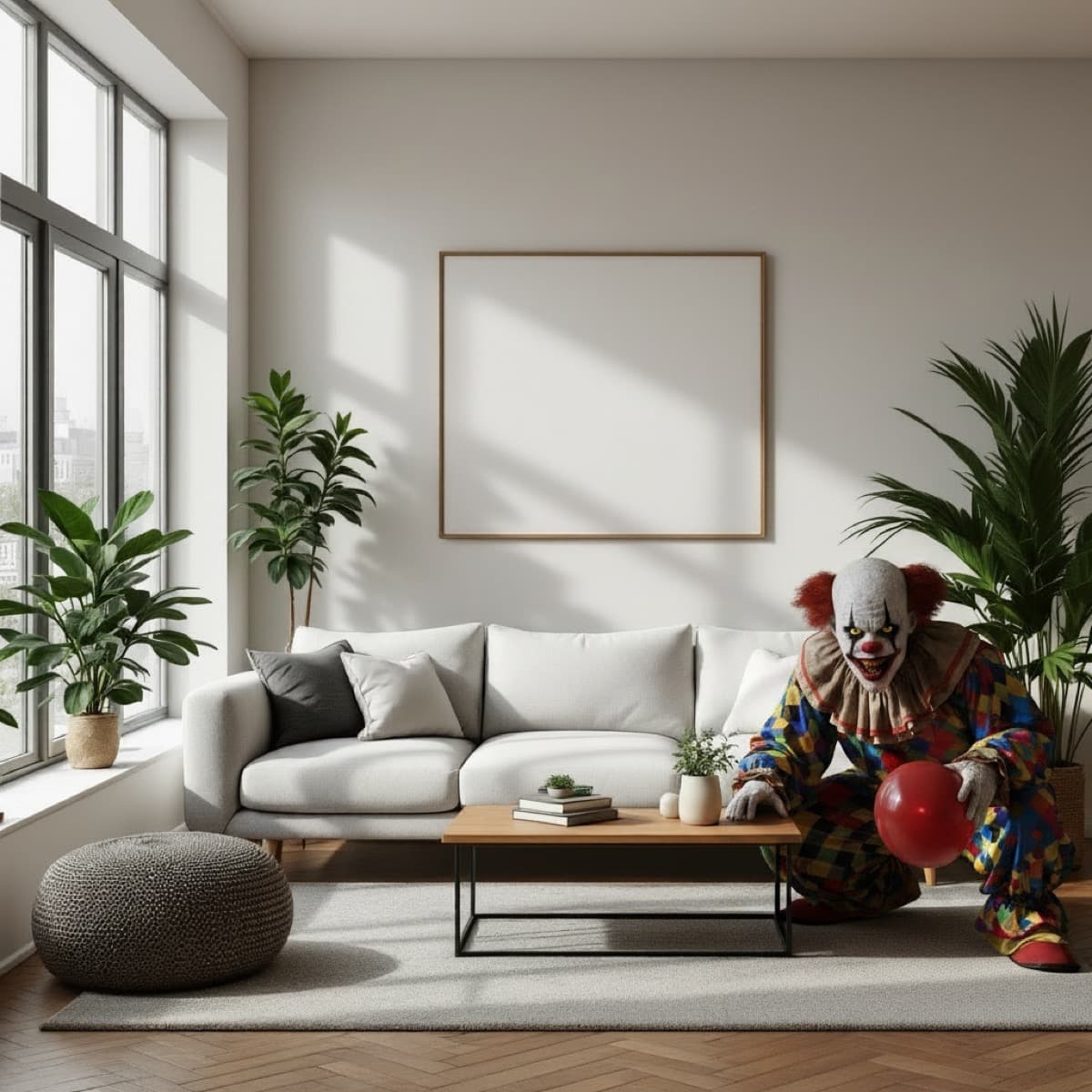 clown AI prank photo example
