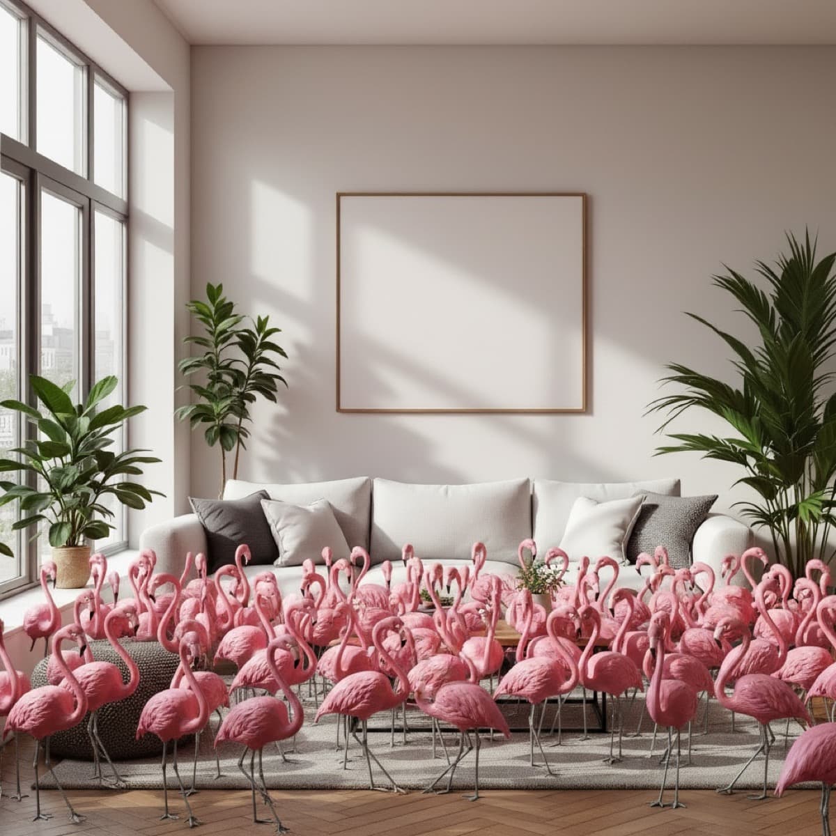flamingos AI prank photo example