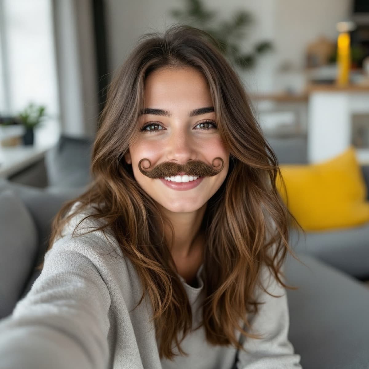 mustache AI prank photo example